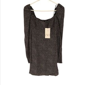 Zara Puffed Sleeve polka dot Mini Dress- Size x-small